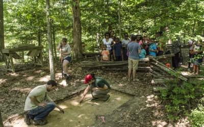 Students excavate and interpret to the public as part of the University of Maryland/ Mount Vernon Historic Preservation Field School.