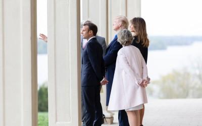 President Donald Trump, First Lady Melania, French President Emmanuel Macron, and his wife Brigitte enjoy the iconic view with Mrs. Sarah Miller Coulson…