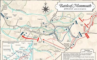Map: Battle of Monmouth - Morning