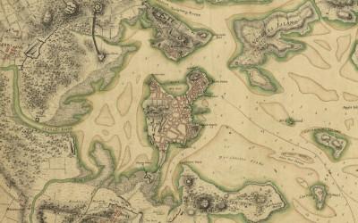 Boston, its environs and harbor, with the rebels works raised against that town in 1775