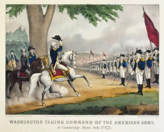 Washington takes command at Cambridge, MA