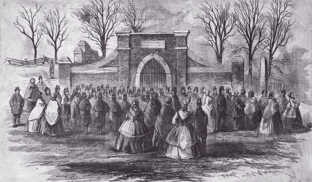 Visit of the members of Congress to the tomb of Washington by invitation from the ladies of the Mount Vernon association, Frank Leslie’s Illustrated Newspaper, March 24, 1860 (MVLA)